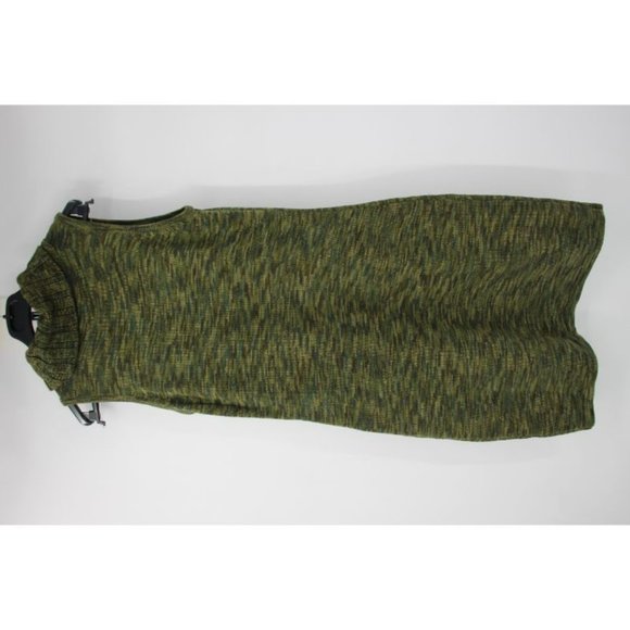 Calvin Klein Sweater Dress Women's M Acrylic Sleeveless Green Turtleneck pockets - Picture 4 of 10